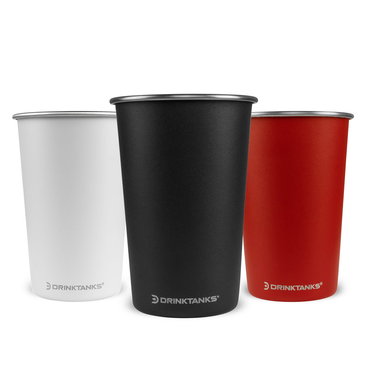 DrinkTanks - Session Pint Cup, Stainless Steel Cups, Reusable Metal Cups, Party & Camping Cups for Water, Beer, Soda, Cocktail & Wine, Metal Solo