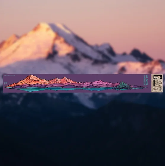 Hydrascape Sticker | Mt Baker + Twin Sisters for DrinkTanks Growler